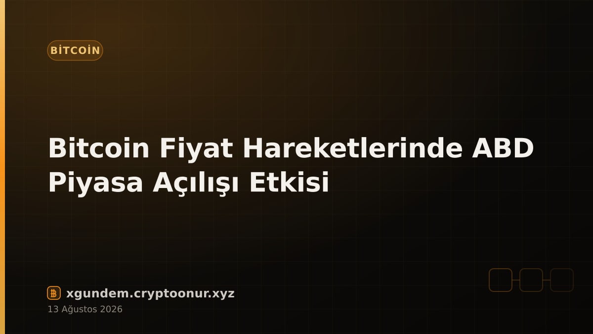 Bitcoin Fiyat Hareketlerinde ABD Piyasa Açılışı Etkisi