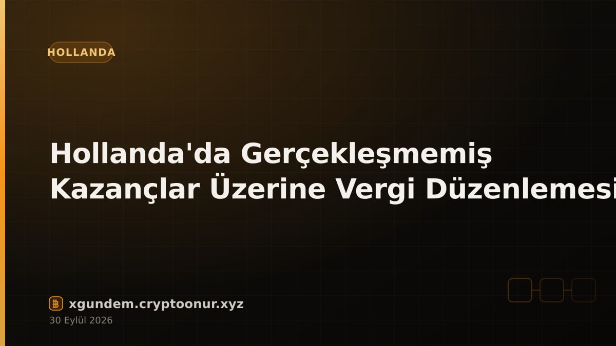 Hollanda'da Gerçekleşmemiş Kazançlar Üzerine Vergi Düzenlemesi