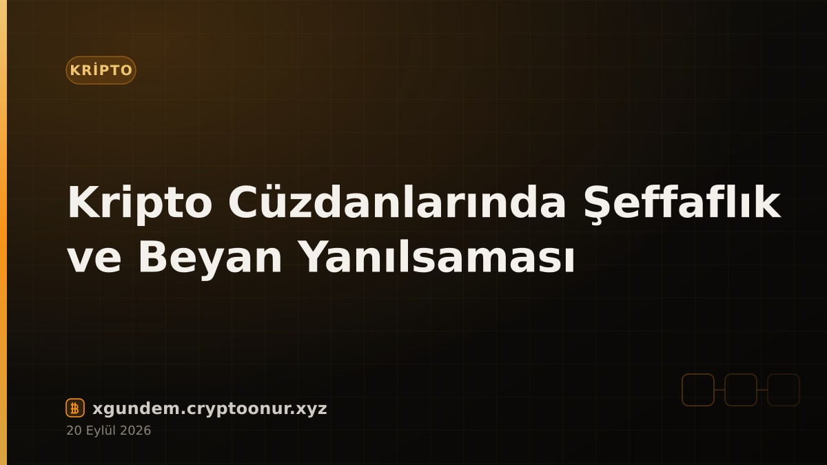 Kripto Cüzdanlarında Şeffaflık ve Beyan Yanılsaması