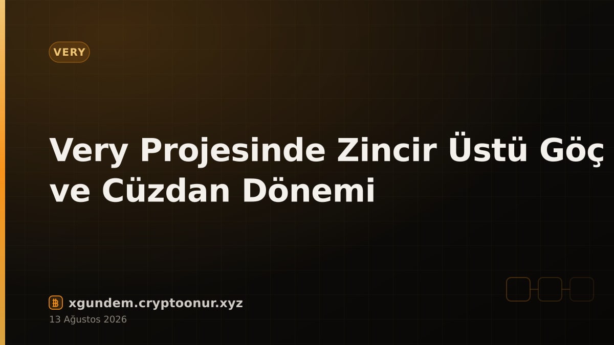 Very Projesinde Zincir Üstü Göç ve Cüzdan Dönemi